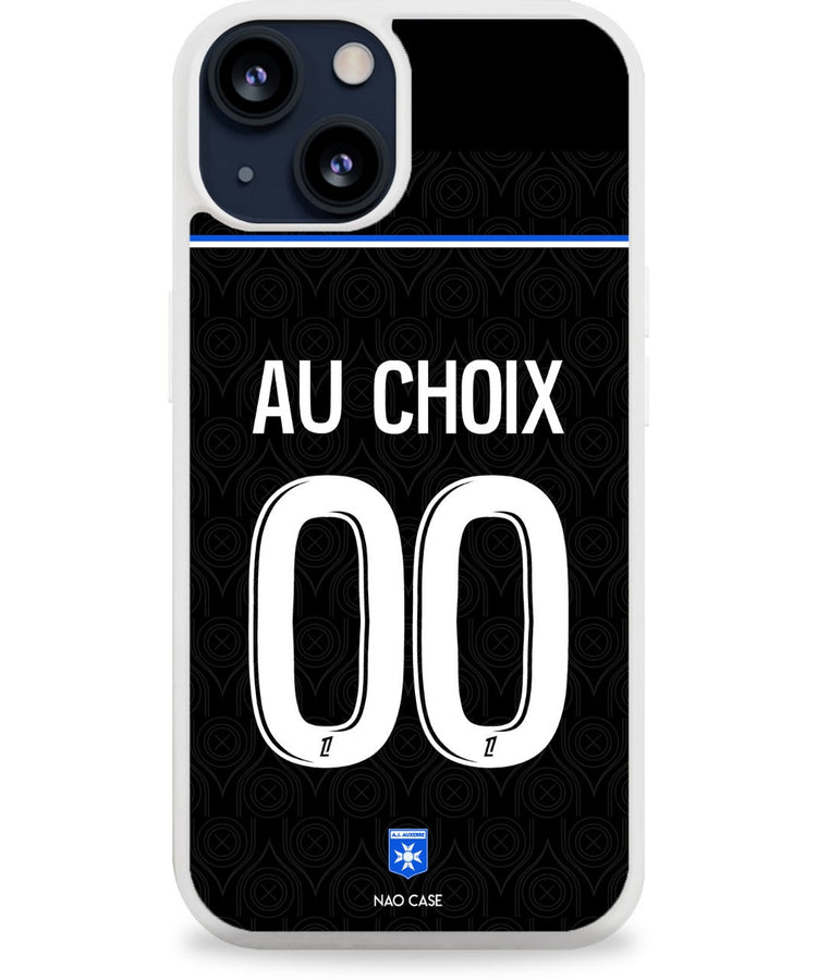 Coque football AJ AUXERRE EXTERIEUR 2025/26 personnalisée nom numéro – 2ème coque -50% – iPhone Samsung Xiaomi Redmi